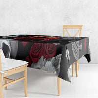 Ghost Valentine Tablecloth with Rockets Skull Heart Pattern