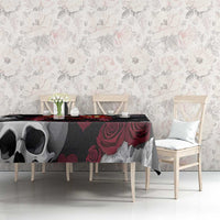 Ghost Valentine Tablecloth with Rockets Skull Heart Pattern