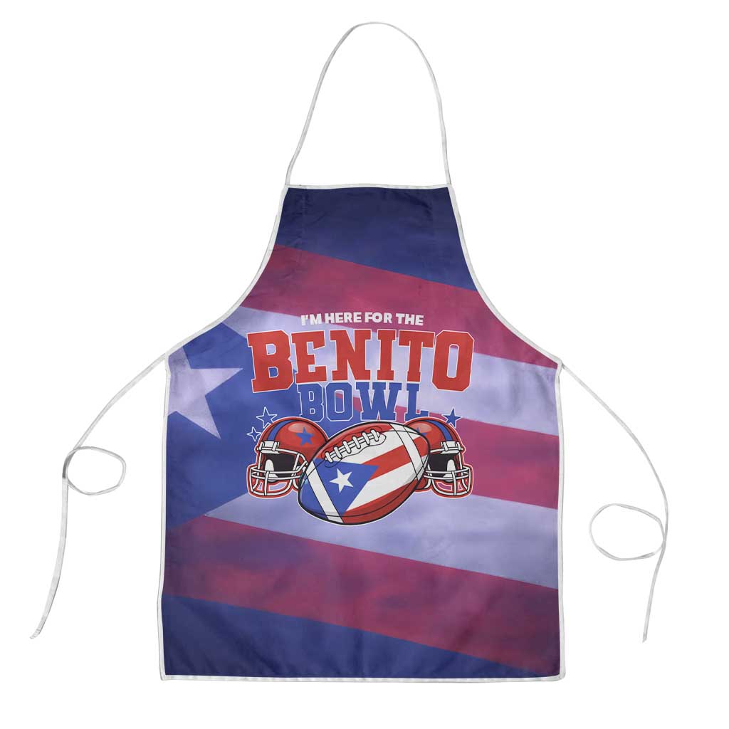 Benito Bowl Fan Gear Apron with Puerto Rican Flag Football Graphic