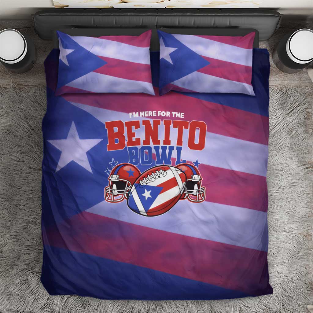 Benito Bowl Fan Gear Bedding Set with Puerto Rican Flag Football Graphic