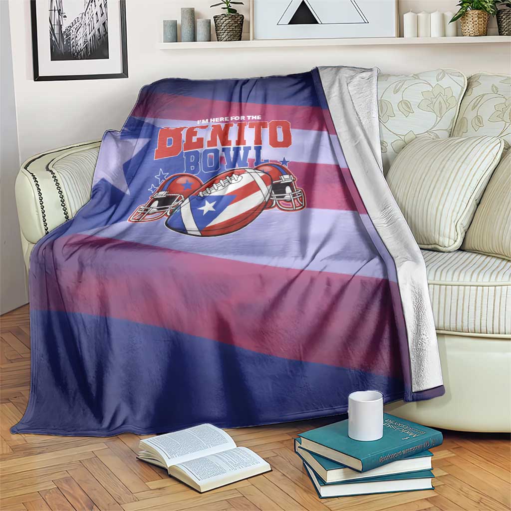 Benito Bowl Fan Gear Blanket with Puerto Rican Flag Football Graphic