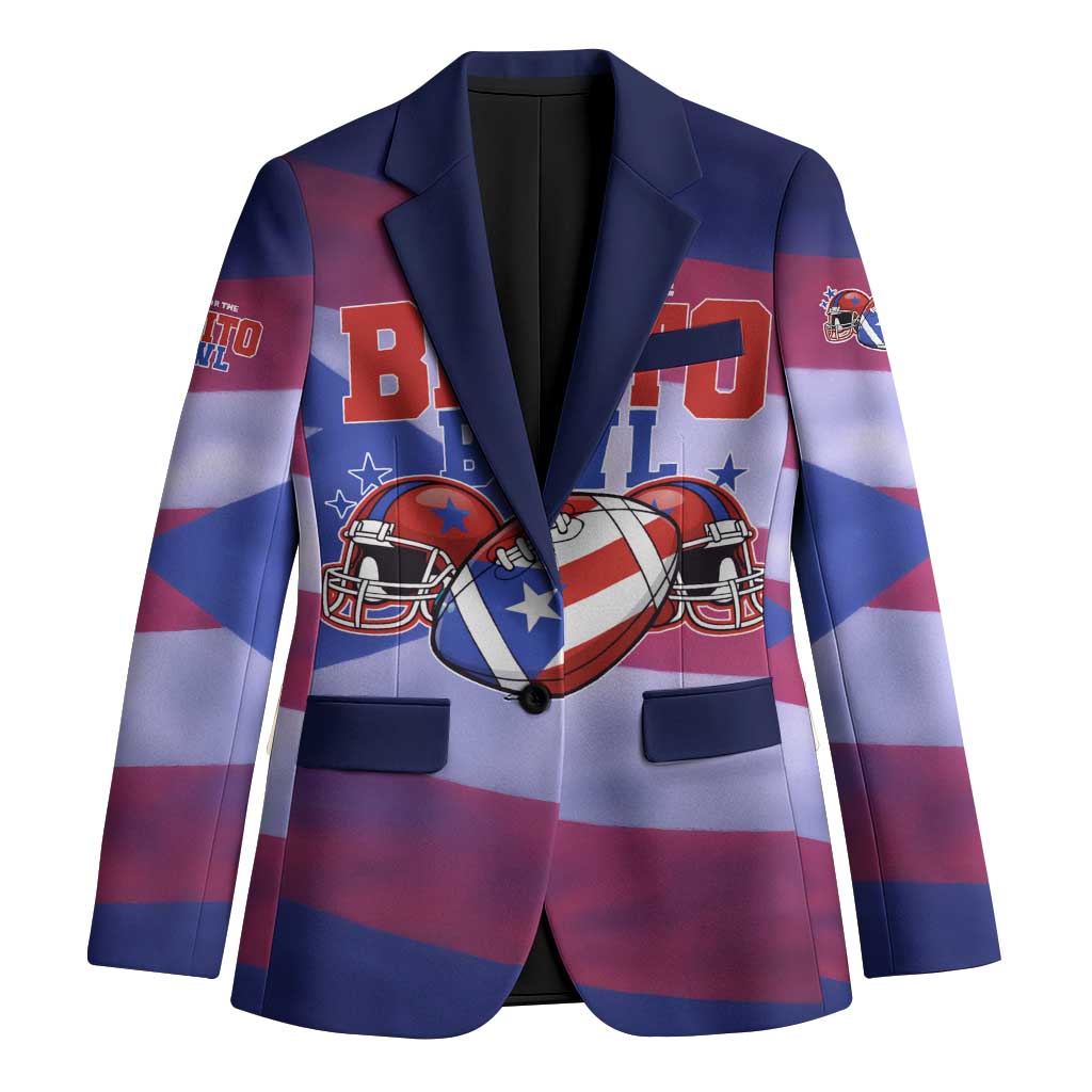 Benito Bowl Fan Gear Blazer with Puerto Rican Flag Football Graphic