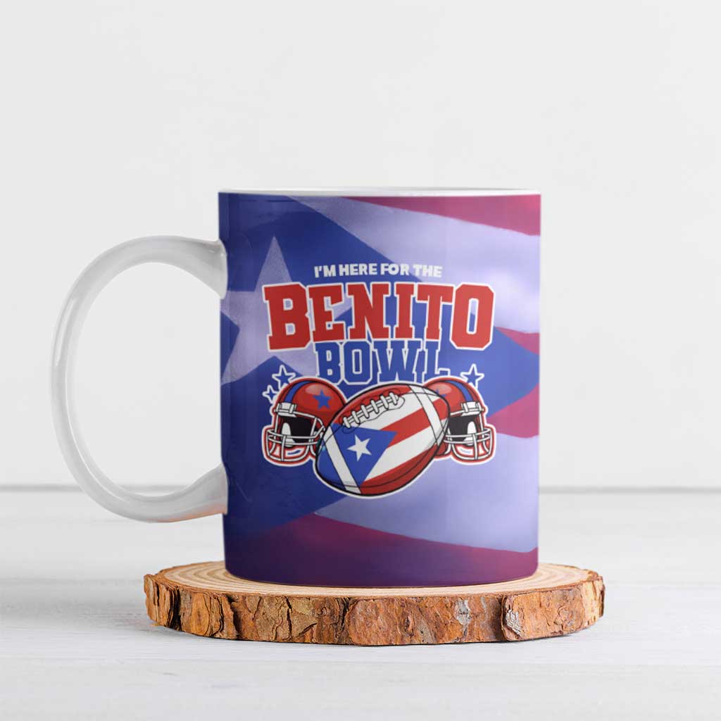 Benito Bowl Fan Gear Ceramic Mug with Puerto Rican Flag Football Graphic