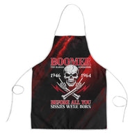 Boomer Generation Apron with Skull Crossbones and Grunge Streak Pattern
