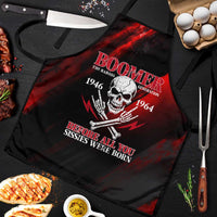 Boomer Generation Apron with Skull Crossbones and Grunge Streak Pattern
