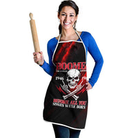 Boomer Generation Apron with Skull Crossbones and Grunge Streak Pattern