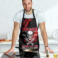 Boomer Generation Apron with Skull Crossbones and Grunge Streak Pattern