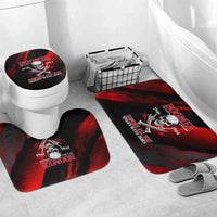 Boomer Generation Bathroom Set with Skull Crossbones and Grunge Streak Pattern