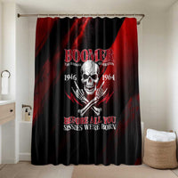 Boomer Generation Bathroom Set with Skull Crossbones and Grunge Streak Pattern