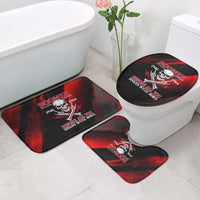 Boomer Generation Bathroom Set with Skull Crossbones and Grunge Streak Pattern