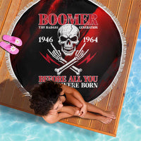 Boomer Generation Beach Blanket with Skull Crossbones and Grunge Streak Pattern