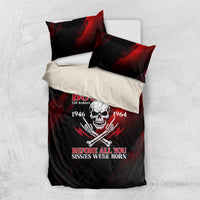 Boomer Generation Bedding Set with Skull Crossbones and Grunge Streak Pattern