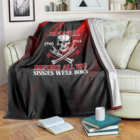 Boomer Generation Blanket with Skull Crossbones and Grunge Streak Pattern