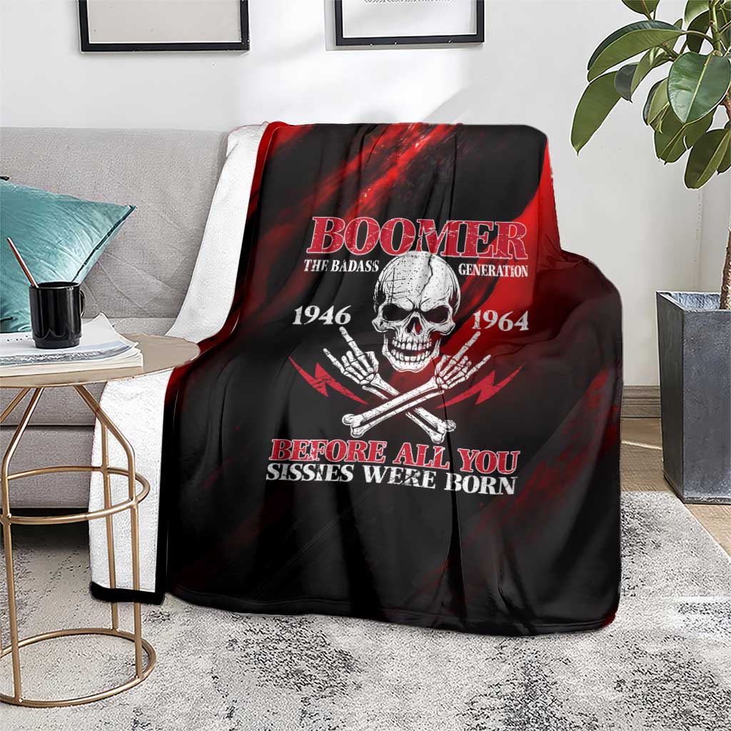 Boomer Generation Blanket with Skull Crossbones and Grunge Streak Pattern