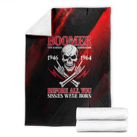Boomer Generation Blanket with Skull Crossbones and Grunge Streak Pattern