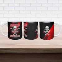 Boomer Generation Ceramic Mug with Skull Crossbones and Grunge Streak Pattern