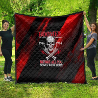Boomer Generation Quilt with Skull Crossbones and Grunge Streak Pattern