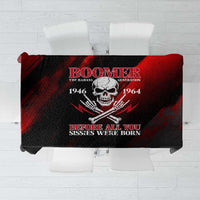 Boomer Generation Tablecloth with Skull Crossbones and Grunge Streak Pattern
