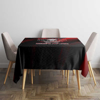 Boomer Generation Tablecloth with Skull Crossbones and Grunge Streak Pattern