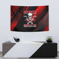 Boomer Generation Tapestry with Skull Crossbones and Grunge Streak Pattern