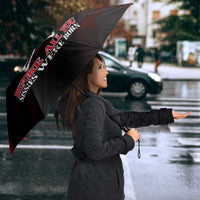 Boomer Generation Umbrella with Skull Crossbones and Grunge Streak Pattern