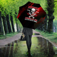 Boomer Generation Umbrella with Skull Crossbones and Grunge Streak Pattern