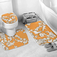Chubby Duck Bathroom Set Shocked White Ducks Cartoon Doodle Pattern