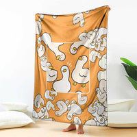 Chubby Duck Blanket Shocked White Ducks Cartoon Doodle Pattern