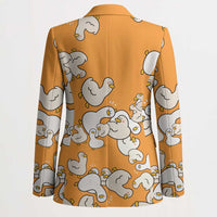 Chubby Duck Blazer Shocked White Ducks Cartoon Doodle Pattern