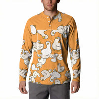 Chubby Duck Button Sweatshirt Shocked White Ducks Cartoon Doodle Pattern