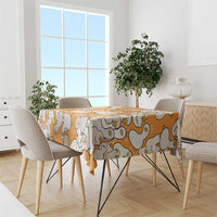 Chubby Duck Tablecloth Shocked White Ducks Cartoon Doodle Pattern