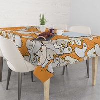 Chubby Duck Tablecloth Shocked White Ducks Cartoon Doodle Pattern