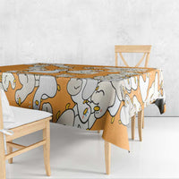Chubby Duck Tablecloth Shocked White Ducks Cartoon Doodle Pattern