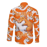 Capybara Sleep Long Sleeve Button Shirt Sleepybara Nightdress