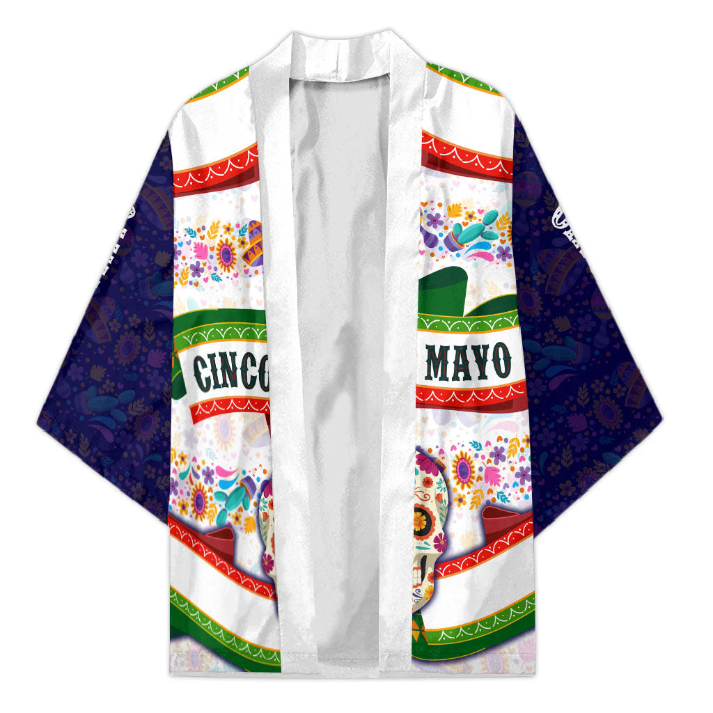 Cinco De Mayo Sugar Skull Mariachi Kimono Mexican Fiesta Floral Skeleton Guitar Folk Art