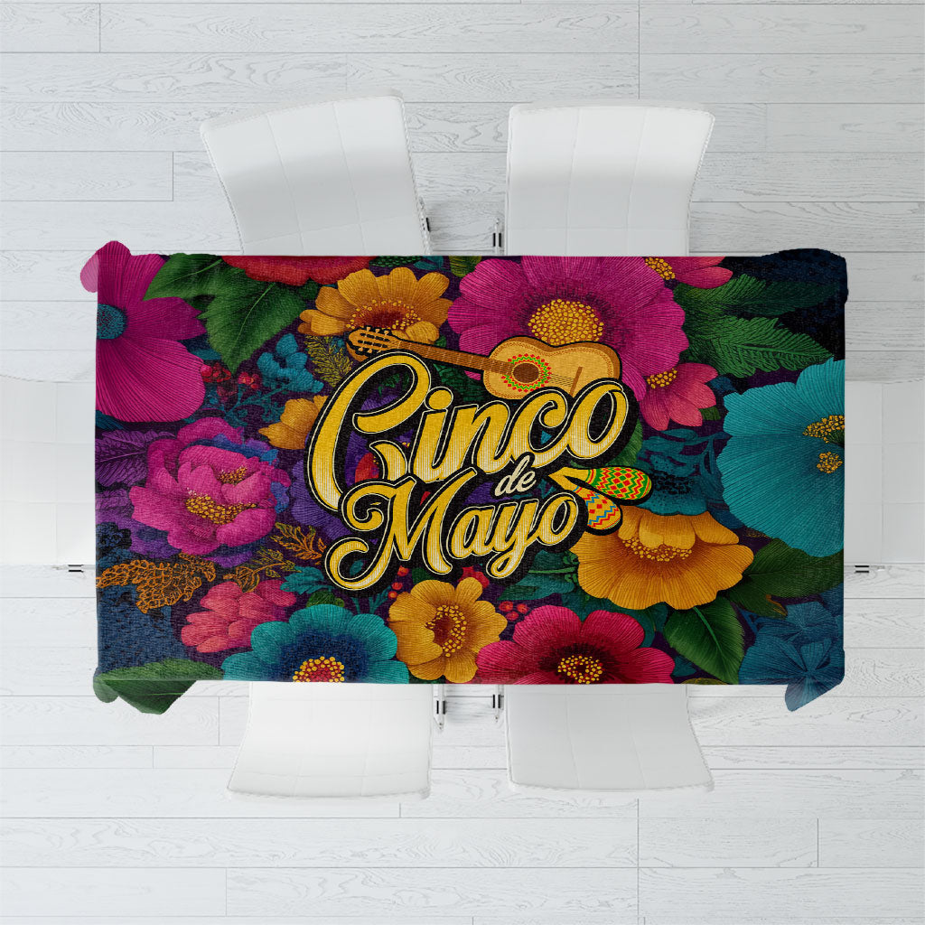 Cinco De Mayo Tablecloth Mariachi Dancer - Vibrant Mexican Floral Fiesta Guitar Folk Art