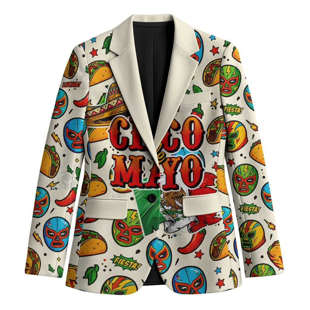 Cinco De Mayo Blazer Lucha Libre Wrestler - Pop Art Comic Style Mexican Fiesta Taco