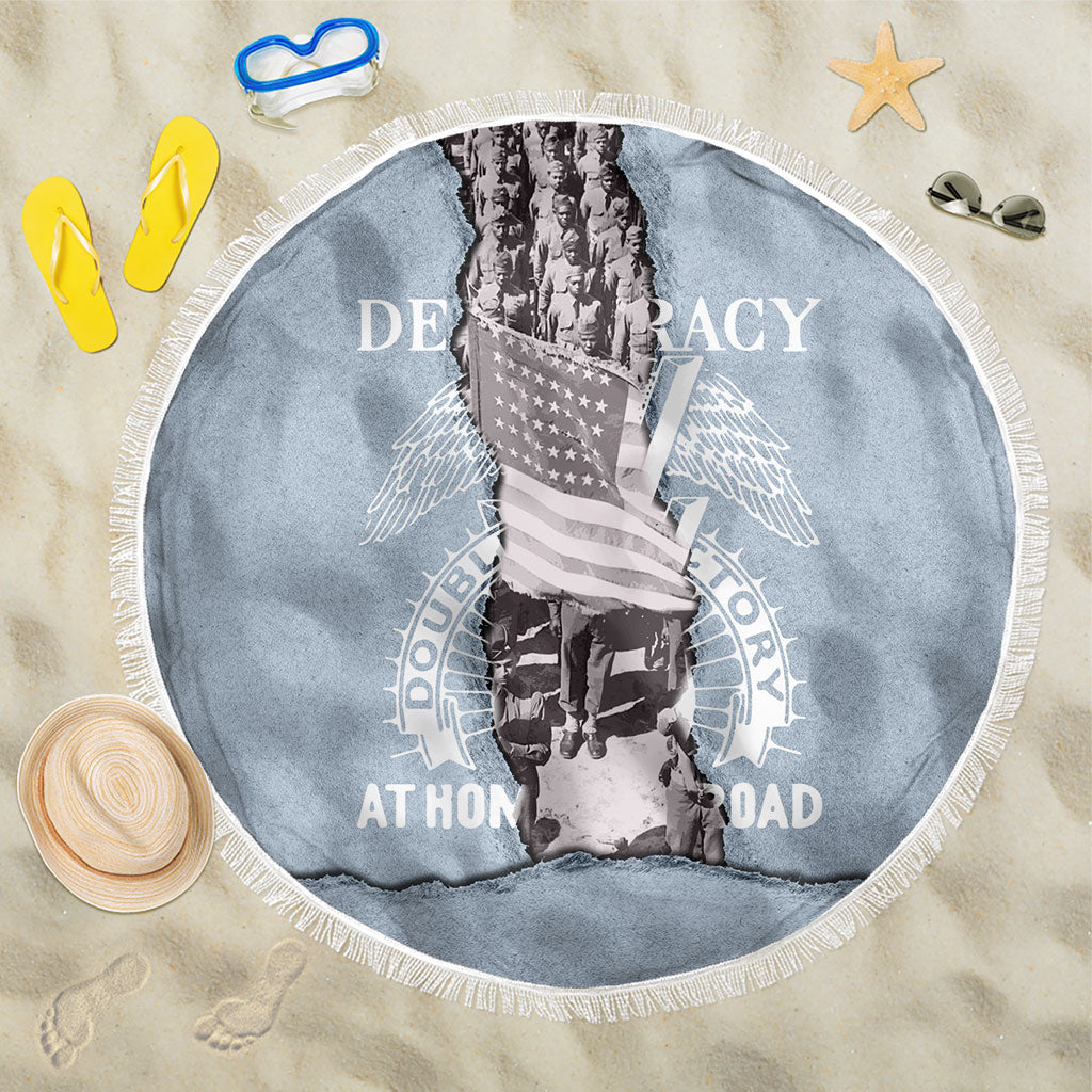 Double V Campaign American Democracy Beach Blanket Military Buffalo Soldiers World War II Heritage Art