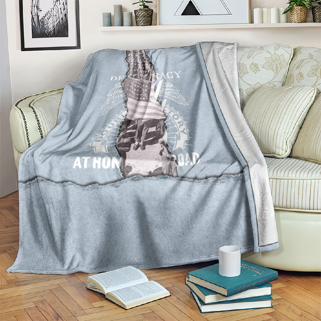 Double V Campaign American Democracy Blanket Military Buffalo Soldiers World War II Heritage Art