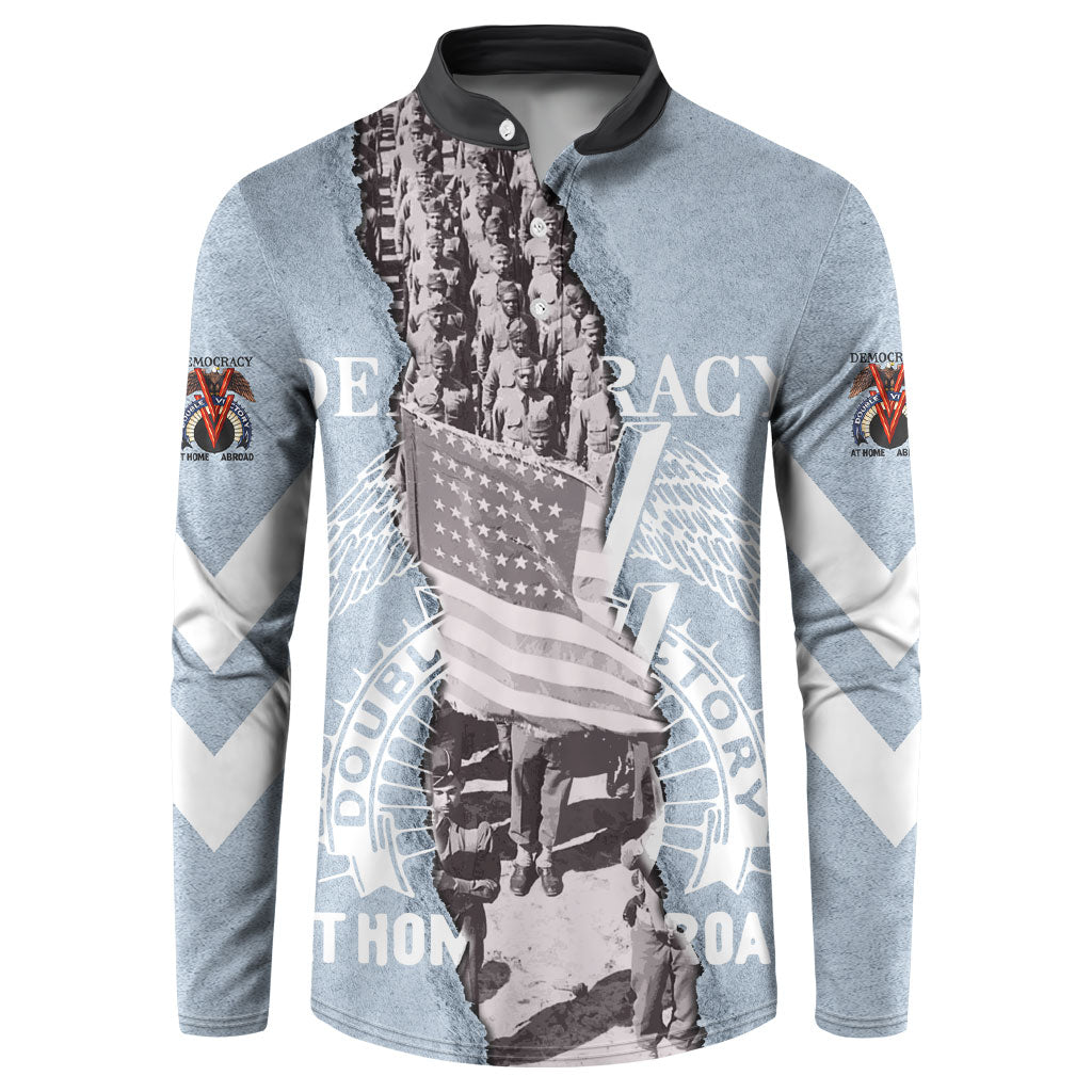 Double V Campaign American Democracy Button Sweatshirt Military Buffalo Soldiers World War II Heritage Art