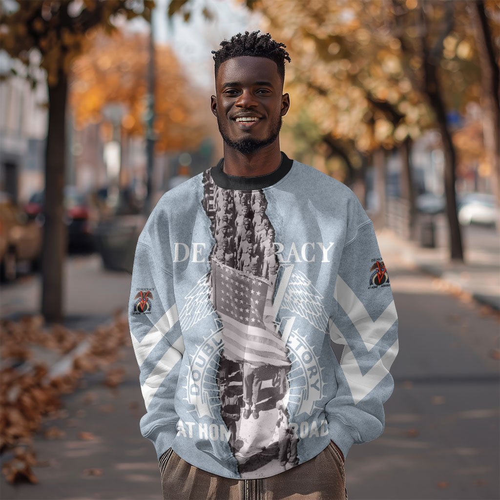 Double V Campaign American Democracy Sweatshirt Military Buffalo Soldiers World War II Heritage Art
