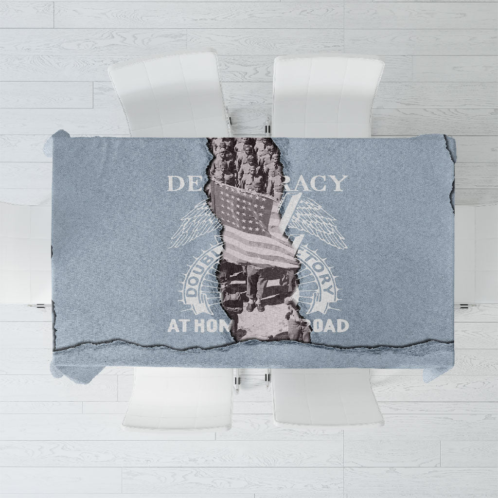Double V Campaign American Democracy Tablecloth Military Buffalo Soldiers World War II Heritage Art
