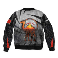 Bahrain Desert Camel Bomber Jacket with Sunset Glow and Starry Sky