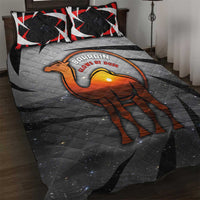 Bahrain Desert Camel Quilt Bed Set with Sunset Glow and Starry Sky