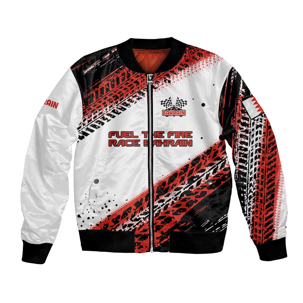 Formula 1 Inspired Bahrain Race Bomber Jacket with Checkered Flag Print