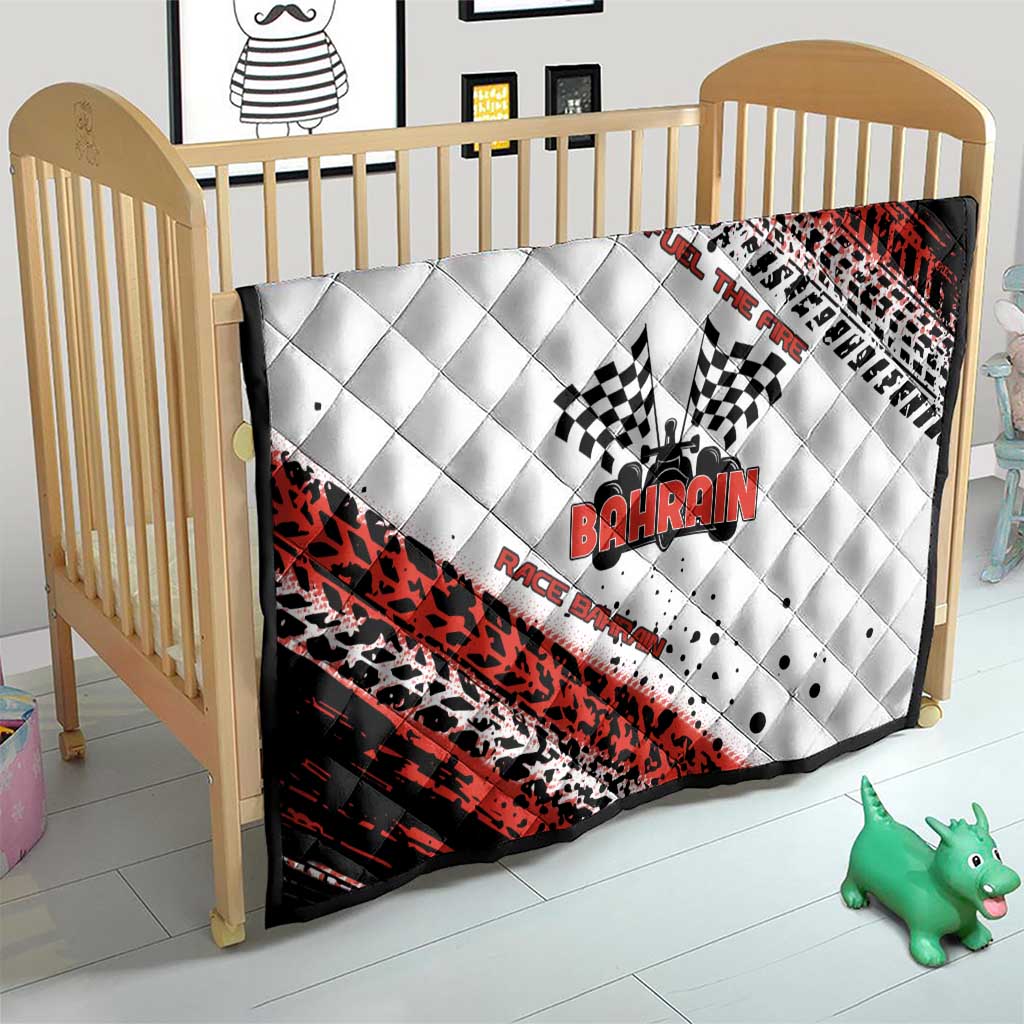 Formula 1 Inspired Bahrain Race Quilt with Checkered Flag Print