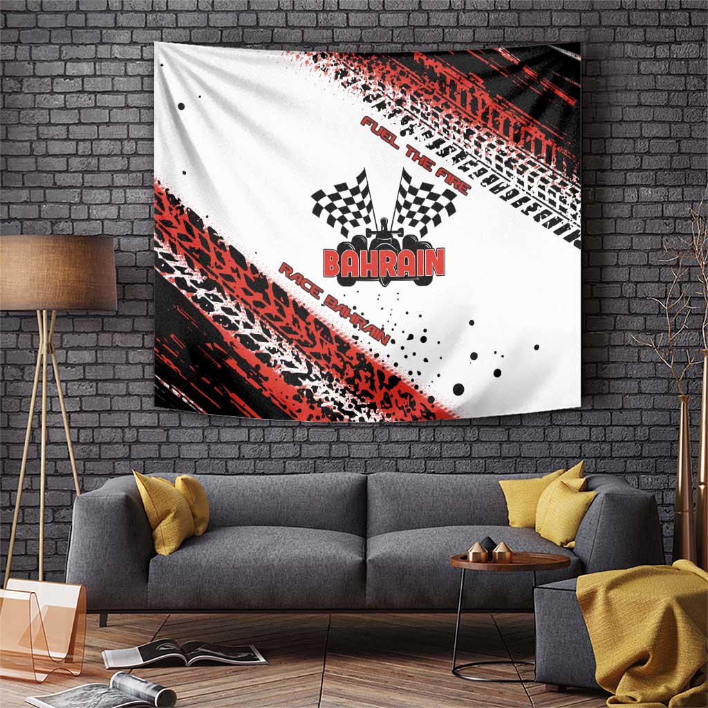 Formula 1 Inspired Bahrain Race Tapestry with Checkered Flag Print