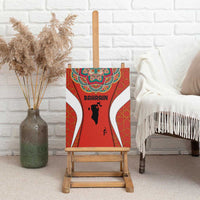 Bahrain Mandala Pattern Canvas Wall Art with National Map and Arabic Geometric Design