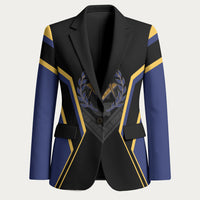 Personalized Prince Hall Freemasonry Blazer Royal Blue Gold Masonic Geometric Legacy Graphic