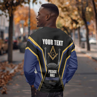 Personalized Prince Hall Freemasonry Sweatshirt Royal Blue Gold Masonic Geometric Legacy Graphic